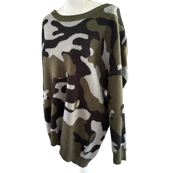 Torrid Camo Jacquard Crew Neck Pullover Women’s Plus Size 2 - Picture 2 of 11